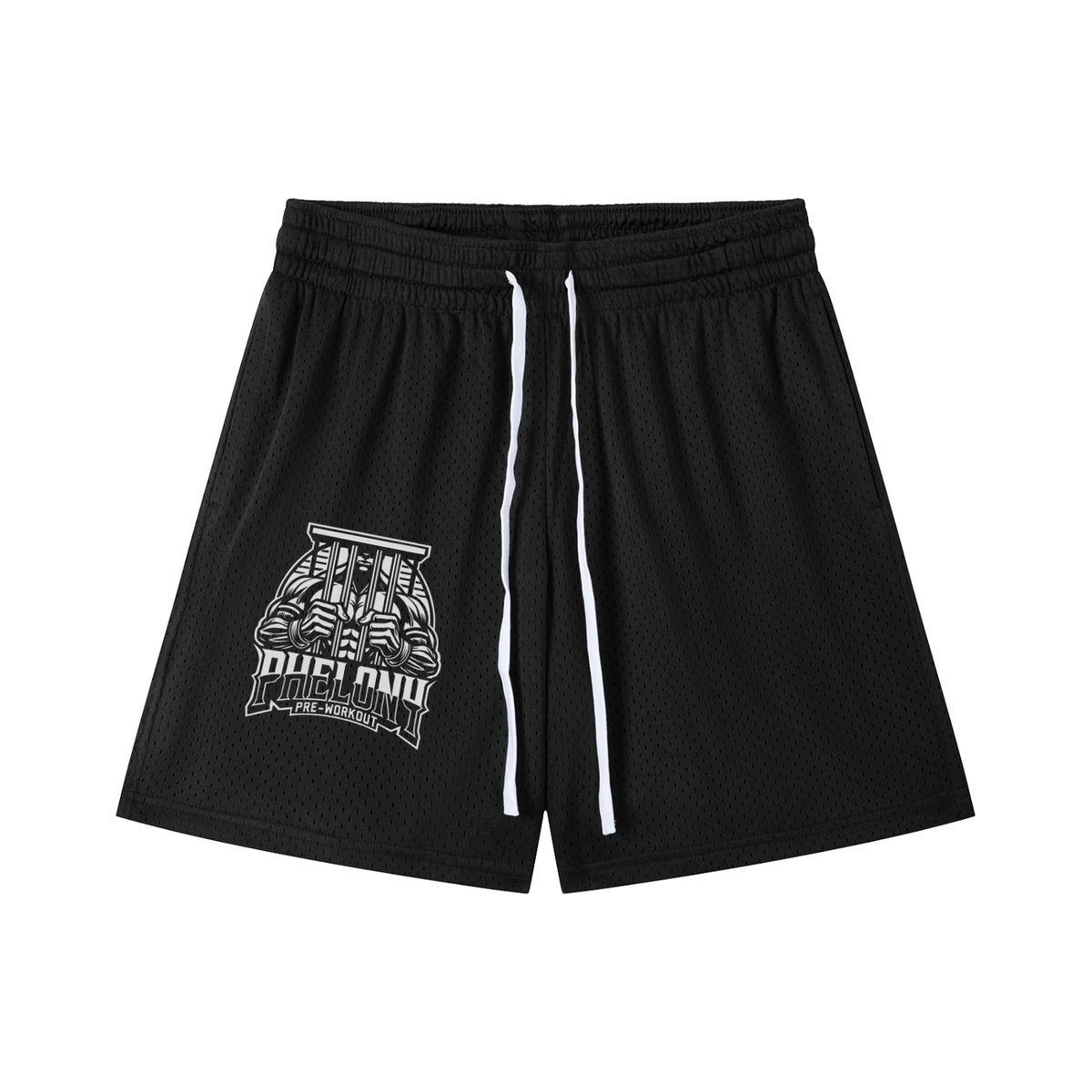 PHELONY Mesh Drawstring Shorts